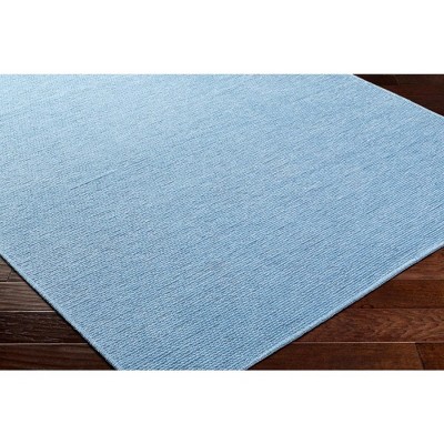 Tobey Pale Blue Washable Chenille Area Rug 5'3" x 7'