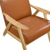 Okak Modern Accent Chair Living Room Chair with Comfy Fabric Upholstered 1pc Solid Rubber Wood Stylish Armchair for Reading Room Bedroom - 2 of 4
