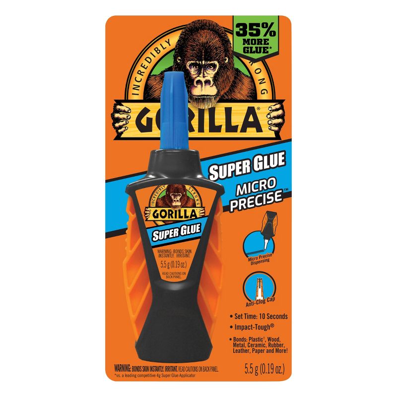 Gorilla 0.17fl oz 5.5g Micro Precise Super Glue Clear, 1 of 5