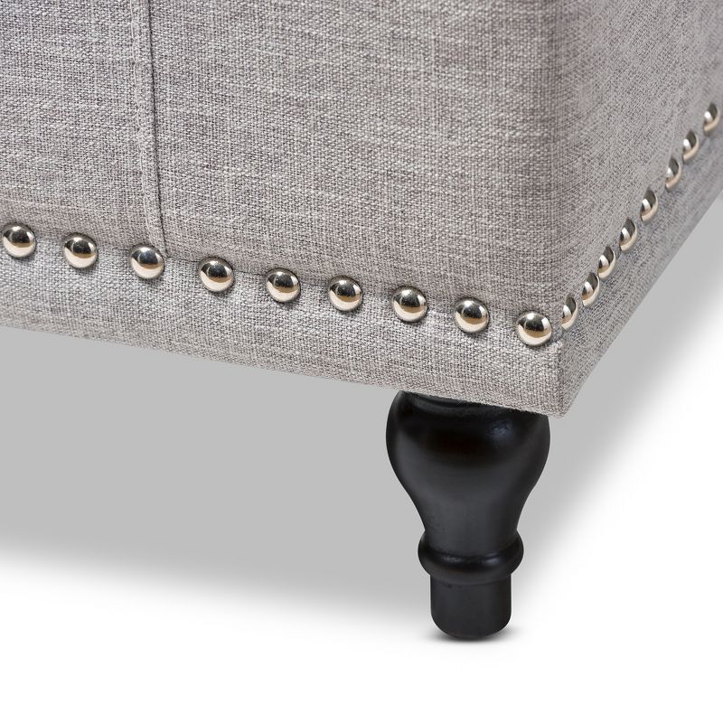 Kaylee Modern Classic Fabric Upholstered Button - Tufting Storage Ottoman Bench - Baxton Studio, 6 of 10