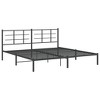 vidaXL Elegant King Metal Bed Frame-Black Powder-Coated Steel-Modern Bedroom Furniture with Headboard-81.5"x78"x35.4" - 2 of 4