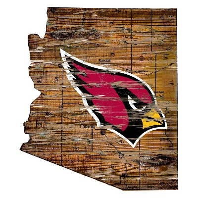 NFL Arizona Cardinals 12" State Map Wood Sign