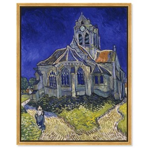 Art Remedy Vincent van Gogh - The Church in Auvers Van Gogh Classic Fields and Floral Wall Art Framed - 1 of 4