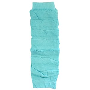 Wrapables Colorful Baby & Toddler Leg Warmers 2, Striped Ruching Aqua - 1 of 3