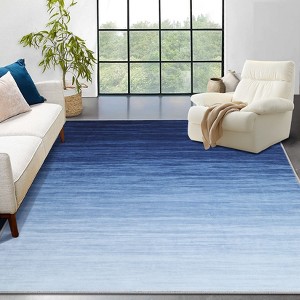 Large Machine Washable Area Rugs 10x13 Modern Ombre Living Room Rugs with Non-Slip Backing, Non-Shedding Gradient Color Accent Rugs - 1 of 4