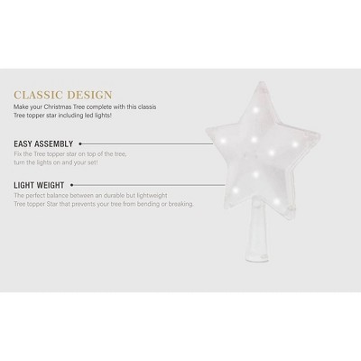 Silver LED Lightweight Star Christmas Tree Topper