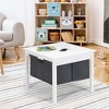 Tangkula 2-in-1 Kids Double-sided Activity Building Block Table w/ Storage Drawers White - 2 of 4