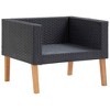 vidaXL Garden Sofa Black PE rattan Single Seat Modular Garden Sofa - 4 of 4