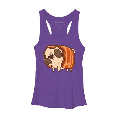 Women's Design By Humans Puglie Bacon Strip By Puglie Racerback Tank Top