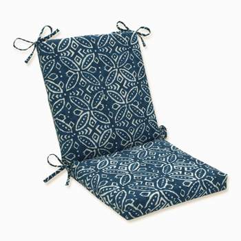 Merida Indigo Squared Corners Outdoor Chair Cushion Blue - Pillow Perfect