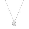 GILDED Lab Diamond (SI1-SI2 Clarity, F-G Color) and Sterling Silver Round & Pear Shape Pendant with 18 inch Cable Chain and Spring Ring Clasp - 2 of 4
