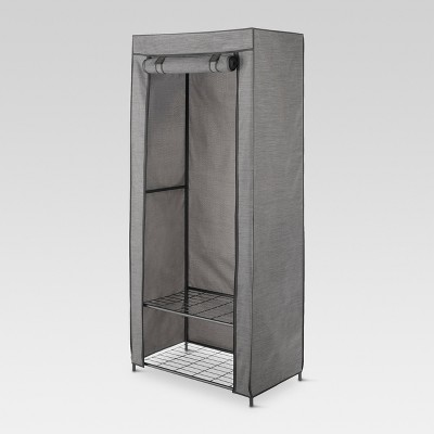 2 Tier Wardrobe Metal Frame with 2 Shelves and Breathable Cover - Threshold™