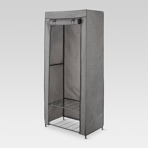 2 Tier Wardrobe Metal Frame With, Zip Covers For Shelving