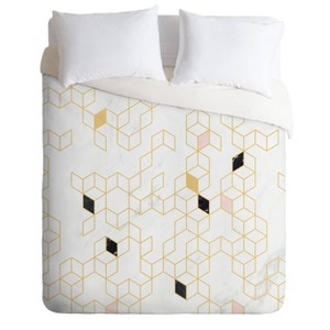 Florent Bodart Keziah Scandinavian Pattern Comforter Set Yellow - Deny Designs - 1 of 4