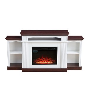 70" Electric Fireplace TV Stand with 23" Mantel Fireplace and Remote Control for Living Room or Entryway - 1 of 4