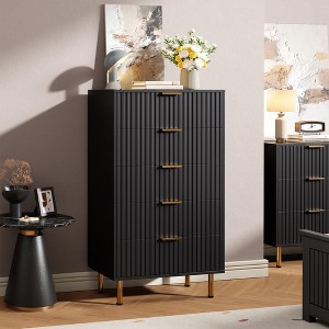 5-Drawer Dresser - Modern Wood Bedroom Dresser with Deep Storage & Wide Top for Living Room, Hallway or Kids Room - 1 of 4