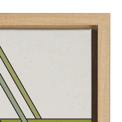 Mid Century Modern Geometric Tree Framed Canvas Art