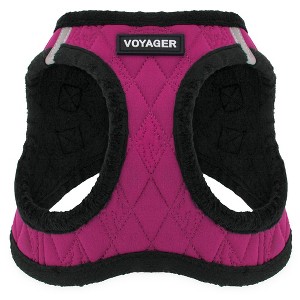Voyager Step-In Plush Dog Harness for Small and Medium Dogs, Quited Plush, Rose Red, XL - 1 of 3