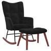 vidaXL Rocking Chair with Ottoman Black Velvet - 2 of 4