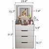 Infurnic Vanity Tables Desk with Mirror, Visible Glass Desktop and Cushioned Tool, for Bedroom, Thanksgiving, White, 23.6"*15.7"*47.2" - 2 of 4