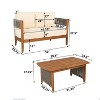 Christopher Knight Home Jett Patio Rustic Rope Weave Acacia Wood Loveseat and Coffee Table with Cushions - 3 of 4