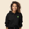 Dalix Alien Embroidered Fleece Cropped Hoodie Cold Fall Winter Women - 2 of 4