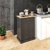 Vynxaria Kitchen Tilt Out Trash Bin Cabinet Free Standing Recycling Cabinet Trash Can Holder With Drawer, Black - 3 of 4