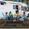 8 X 10 ft Plastic Gray White Rectangular Beach Front Porches Patio Picnic RV Camping Garage Leaves Border Modern Area Rug - 4 of 4