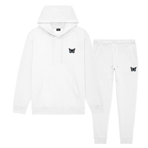 Dalix Butterfly Embroidery Sweatsuit Set Hoodie Jogger Soft Fleece Relaxed Fit Lounge Womens - 1 of 4