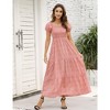 LXT-Women's Square Neck Ruffle Layered Smocked Maternity Dress - 3 of 4