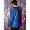 INSPIRE CHIC Men's Shawl Lapel Party Disco Shinny Color Block Sequin Blazer - 3 of 4