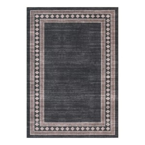 Modern Bordered Soft Carpet Mat Indoor Non Slip Machine Washable Area Rug - 1 of 4