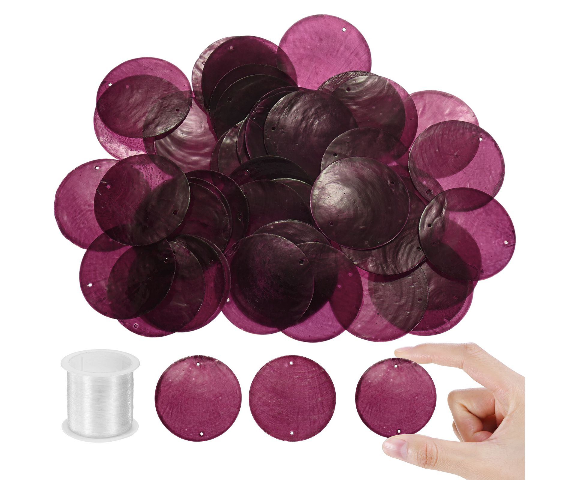 Unique Bargains Capiz Natural Shells DIY Craft Wind Chime 50 Pcs