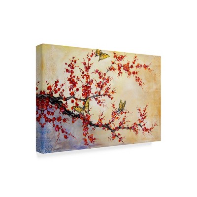 Trademark Fine Art -Jean Plout 'Butterfly Blossoms' Canvas Art