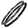 Steeltime mens black and gray beaded bracelet set - 2 of 3