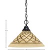 Toltec Lighting Any 1 - Light Pendant in  Matte Black with 16" Chocolate Icing Shade - 2 of 2