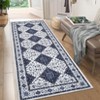 Washable Vintage Rug Non Slip Low Pile Rug Soft Throw Floor Cover Floral Foldable Indoor Carpet for Living Room Bedroom Playroom Nursery - 2 of 4