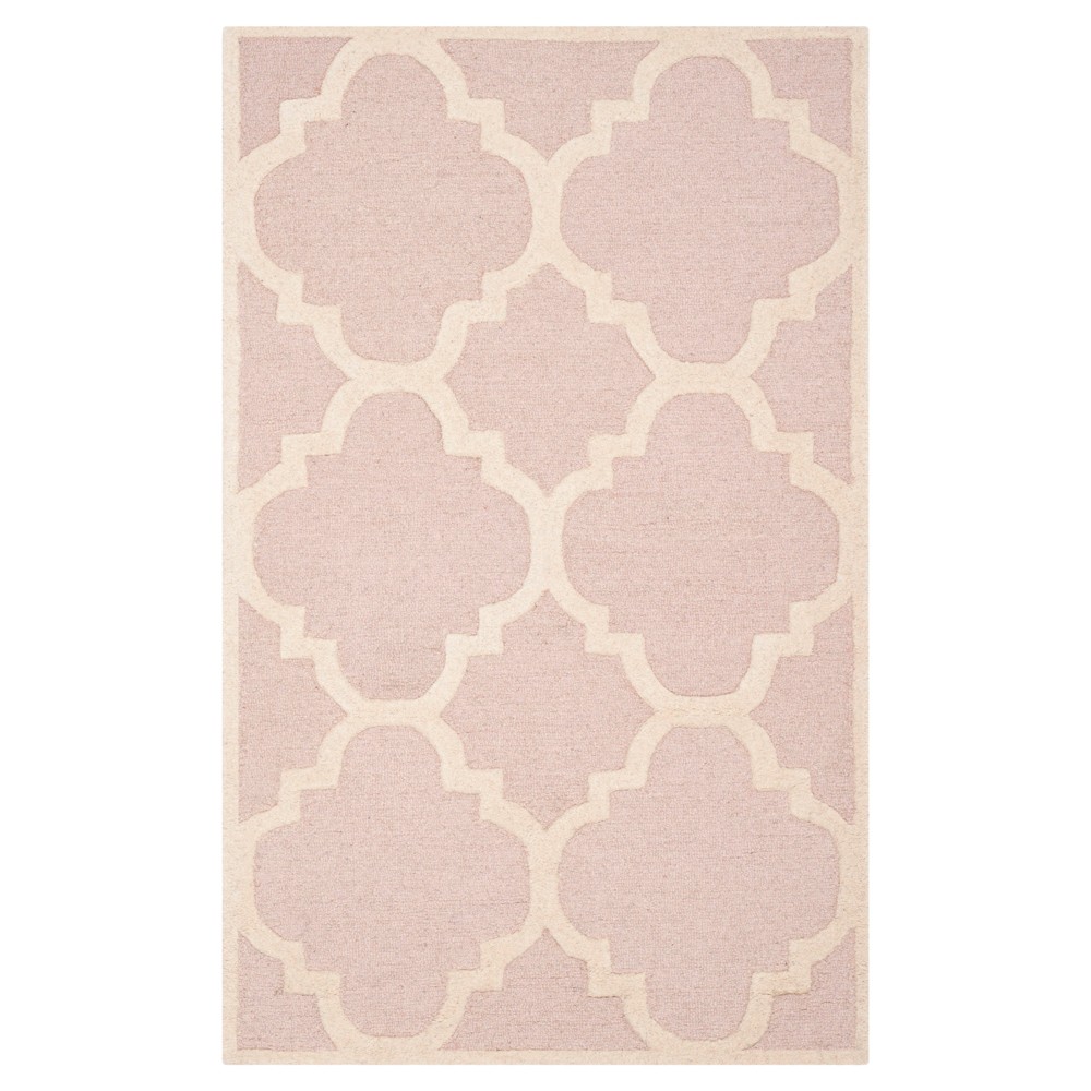 3'x5' Landon Texture Wool Rug Light Pink/Ivory - Safavieh