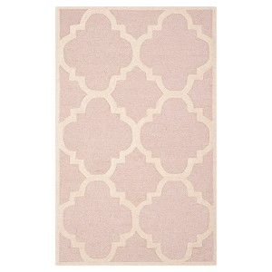 Landon Texture Wool Rug - Light Pink / Ivory (3