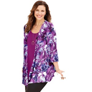 Catherines Cardigan And Tank One Piece Top - 1 of 4