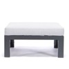 LeisureMod Chelsea Set of 2 Outdoor Patio Ottomans, Black Aluminum with Cushions, Weather-Resistant Footstools for Garden or Deck - 4 of 4