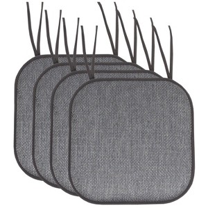 Cameron Memory Foam No Slip Back 16" x 16" Chair Pad Cushion with Ties by Sweet Home Collection® - 1 of 4