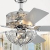 Warehouse Of Tiffany Silver Orchid Wilson Chrome 52" 5-Blade Lighted Fan with Metal Bowl Shade with Remote Control - 2 of 2