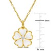 EVERLY JEWELRY | Yellow Plated Sterling Silver 1/10ct White Topaz White Enamel Plated Flower Pendant with Chain, 17 inc - 2 of 4