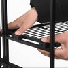 Breighton Home Xtra Storage 2 Tier Tall Folding Metal Shelves with Set of 2 Extension Shelves in Black - 4 of 4