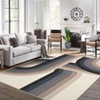 8x10 Large Modern Rainbow Area Rug Washable Non Slip Floor Carpet Non Shedding Thin Rug Soft Low Pile Rug, Decorative Abstract Rug for Bedroom - 2 of 4