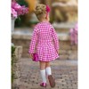 Pink Power Houndstooth Blazer And Pleated Skirt Set Mia Belle Girls - 3 of 4