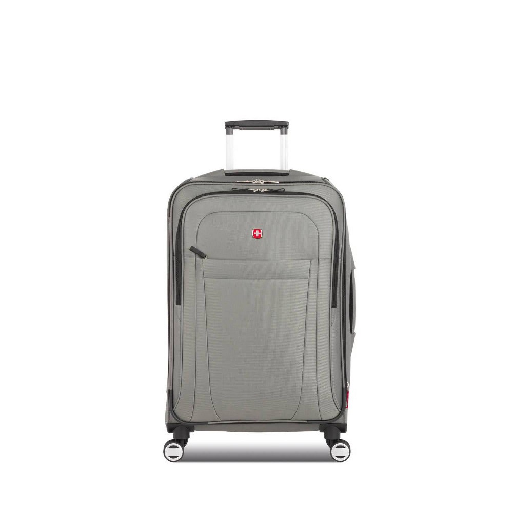 Photos - Travel Accessory Swiss Gear SWISSGEAR Zurich Softside Medium Checked Spinner Suitcase - Iron Gray 