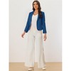 INSPIRE CHIC Women's Open Front Office Long Sleeve Lightweight Printed Floral Crop Suit Blazer - 3 of 4