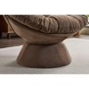 Vynxaria 37 Inch Rotating Accent Chairs, Dark Blue 360' Degree Swivel Barrel Chairs, Ideal for Bedroom and Living Room - 4 of 4